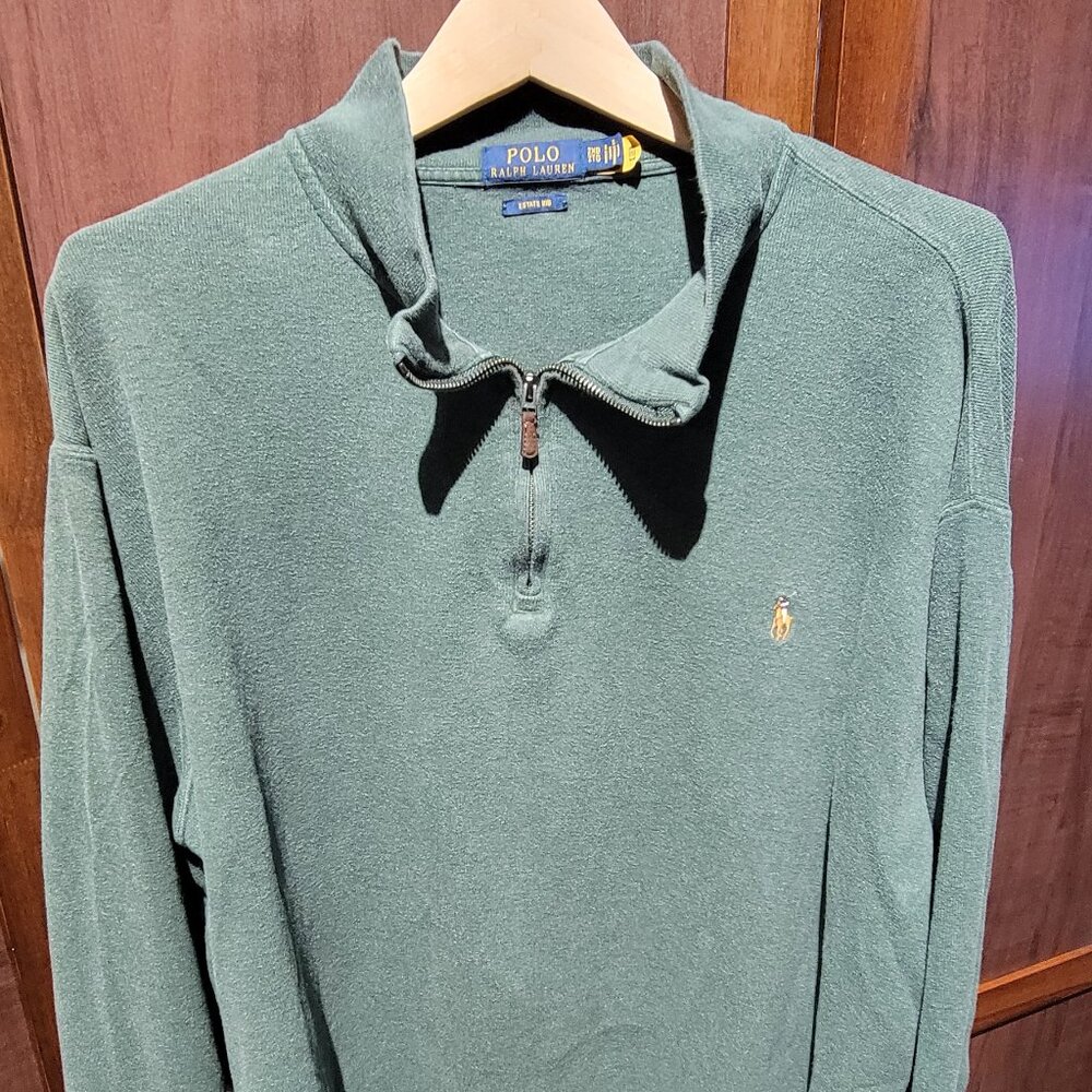 Polo Ralph Lauren 2XB Estate Rib Quarter Zip Green